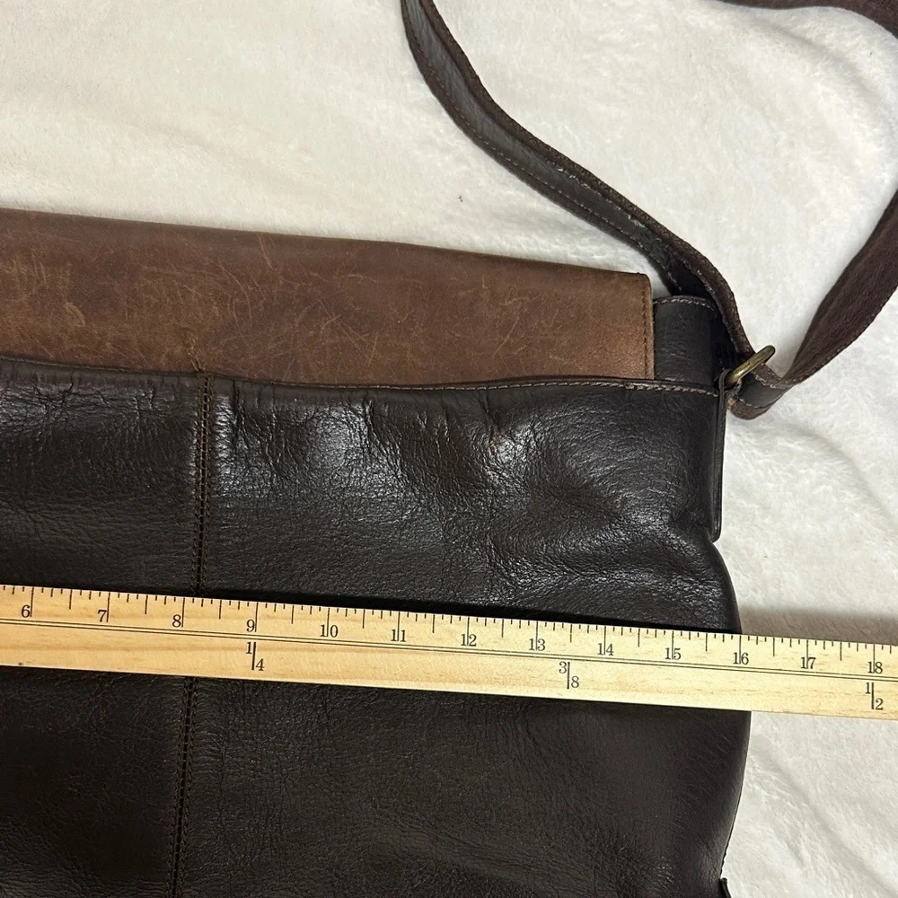 Vintage Bosi Distressed leather messenger Bag